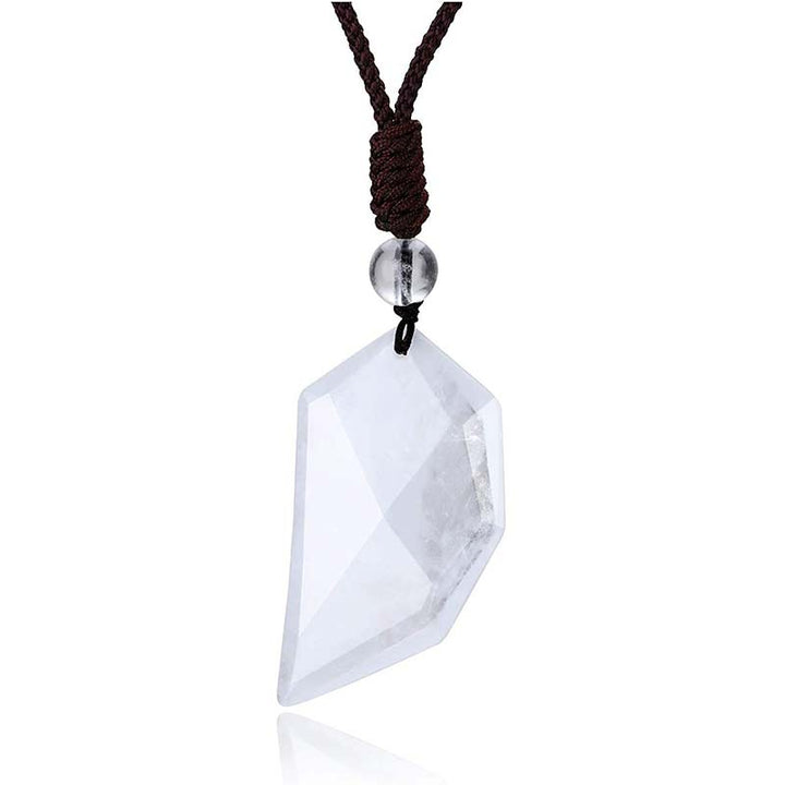 Collier en forme de cœur en quartz clair et obsidienne Olivenorma