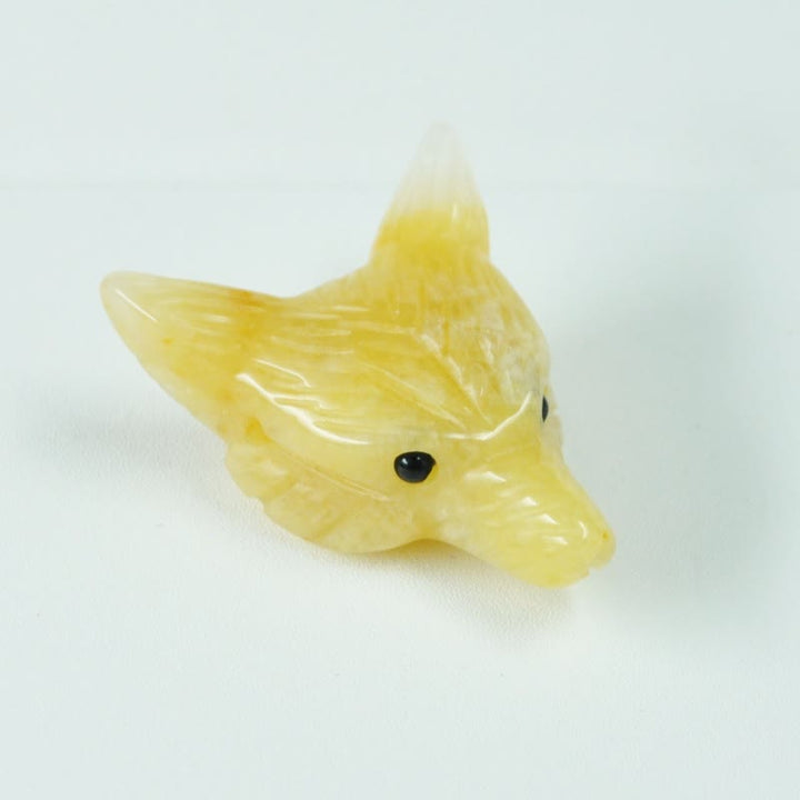 Tête de loup sculptée en cristal naturel Olivenorma, accessoire de décoration en pierres précieuses