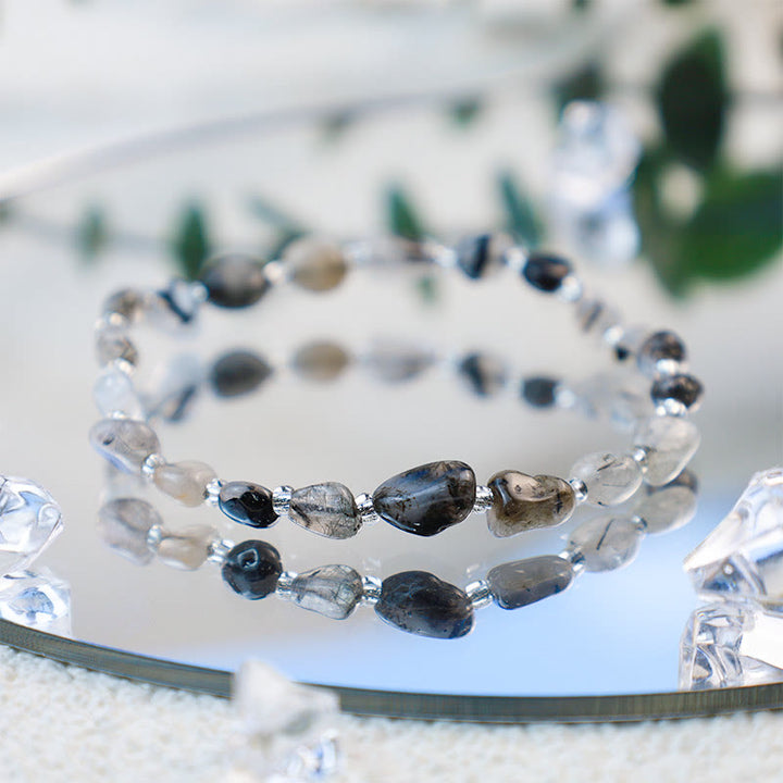 Bracelet artisanal en gravier de cristal irrégulier Olivenorma 