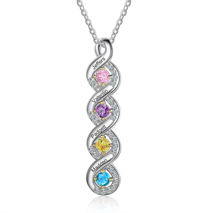 Collier avec pierre de naissance gravée pour femme Olivenorma
