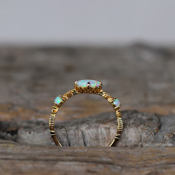 Olivenorma « Amour et Sincérité » - Bague Vintage Opale Reki