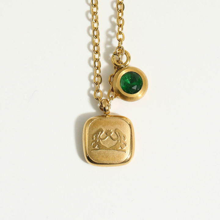 Collier pendentif Olivenorma avec douze pierres de naissance du zodiaque