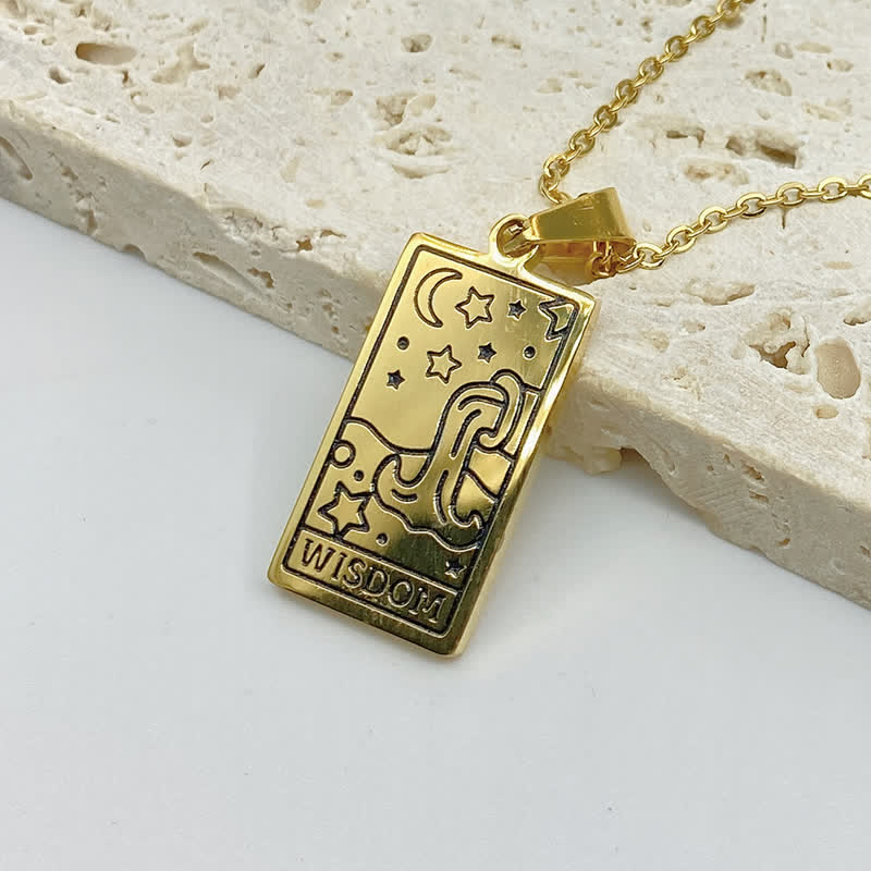 Collier porte-bonheur vintage avec carte de tarot Olivenorma