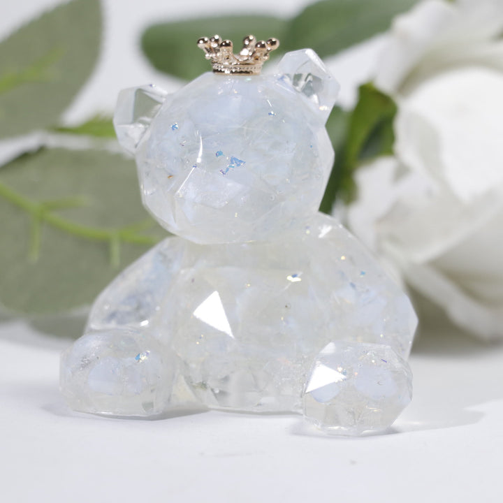 Ornement en résine de gravier de cristal Olivenorma en forme d'ours en pierre précieuse