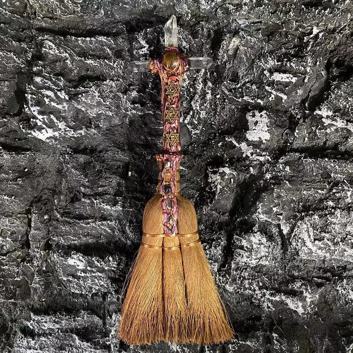 Balai de cristal ornemental de sorcière rituelle Olivenorma