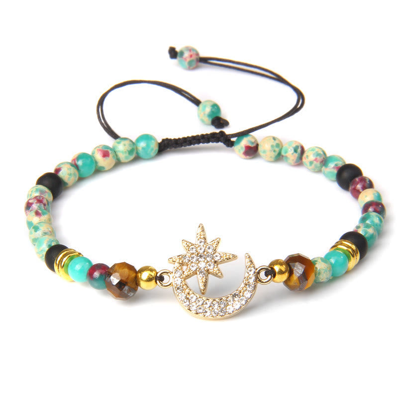 Bracelet lune et étoile en pierres précieuses Olivenorma « Moon And Starlight »