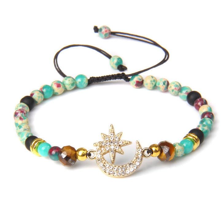 Bracelet lune et étoile en pierres précieuses Olivenorma « Moon And Starlight »