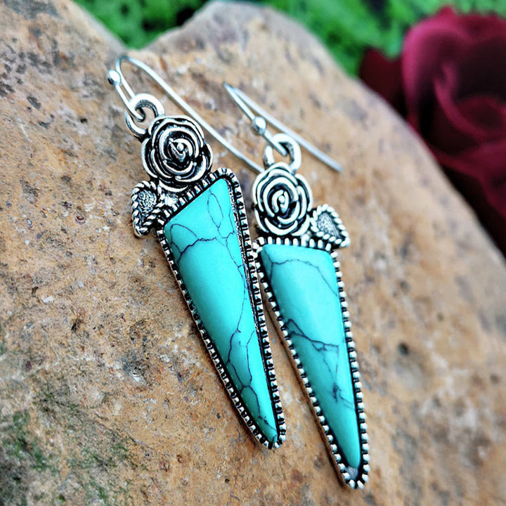 Boucles d'oreilles gouttes d'eau turquoise