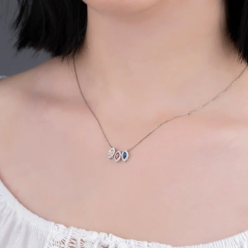 Collier de pierres de naissance en forme de larme Olivenorma Tears Of Joy 1-8