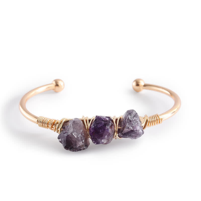 Bracelet vintage en cristal brut et pierres précieuses Olivenorma