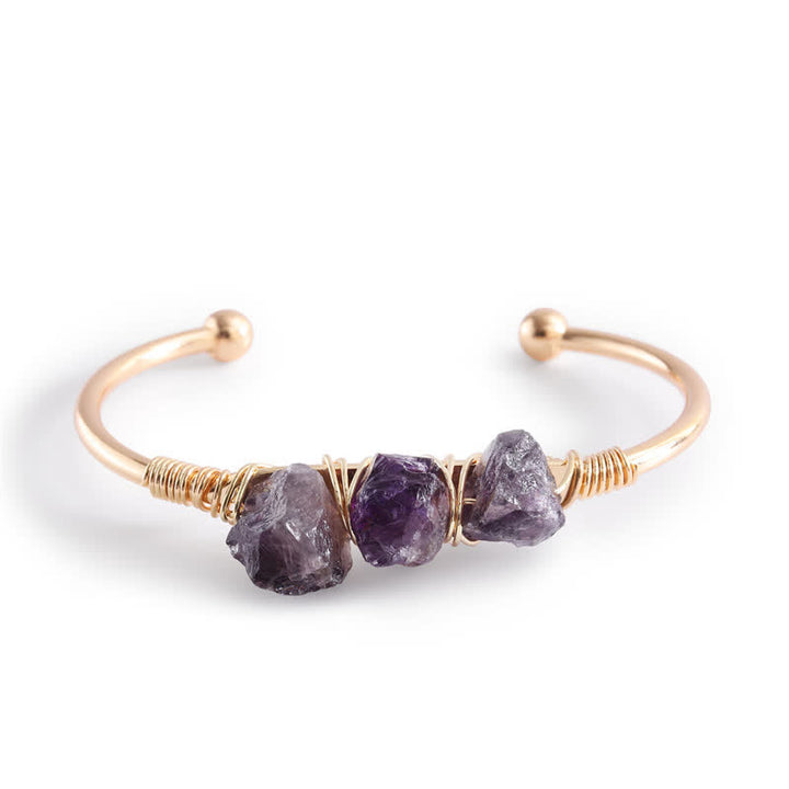 Bracelet vintage en cristal brut et pierres précieuses Olivenorma