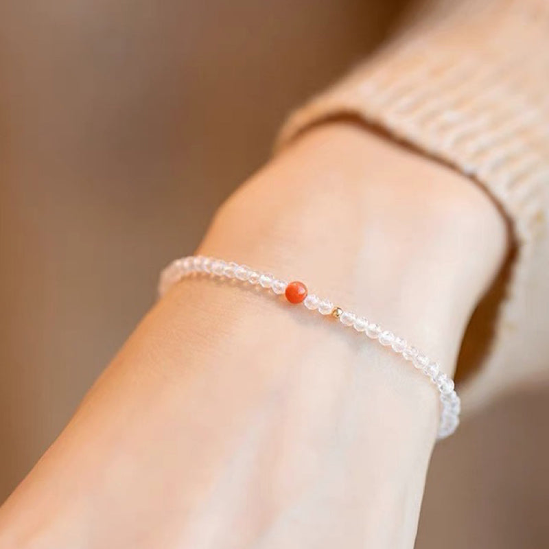 Gathering Fortune - Bracelet en pierres précieuses en cristal transparent 
