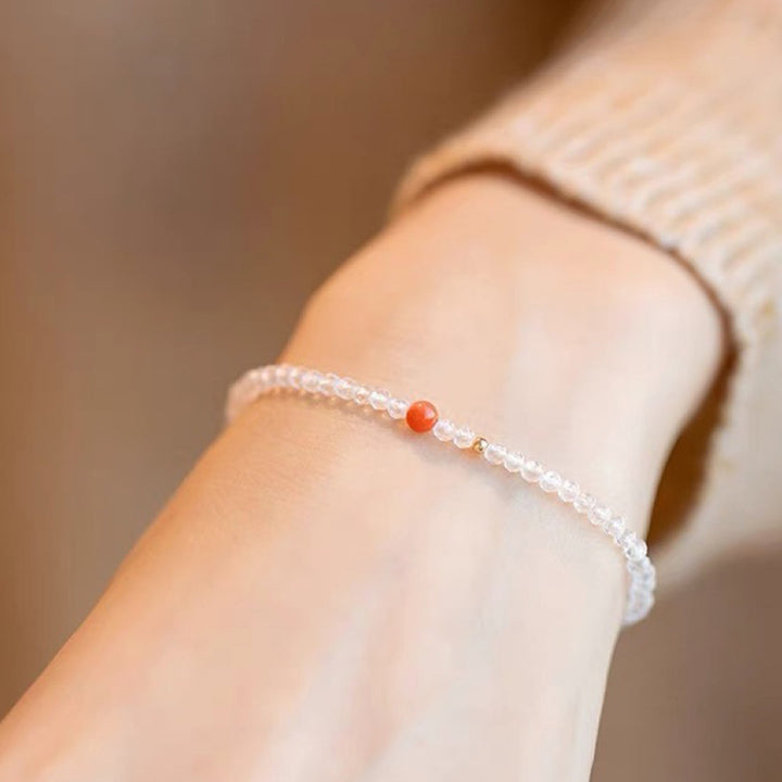 Gathering Fortune - Bracelet en pierres précieuses en cristal transparent 
