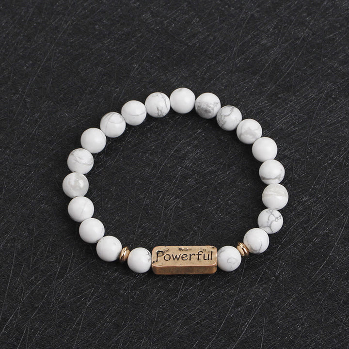 Bracelet de gravure puissant avec pierres précieuses naturelles Love Olivenorma 
