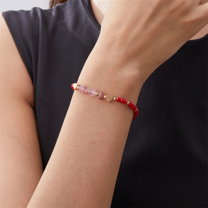 Bracelet tressé en perles d'amour en gravier naturel irrégulier Olivenorma