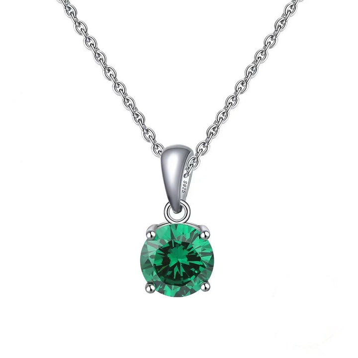 Collier pendentif à quatre griffes en zircon multicolore Olivenorma 