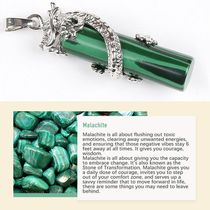 Pendentif exquis en pierre naturelle et cristal Olivenorma 