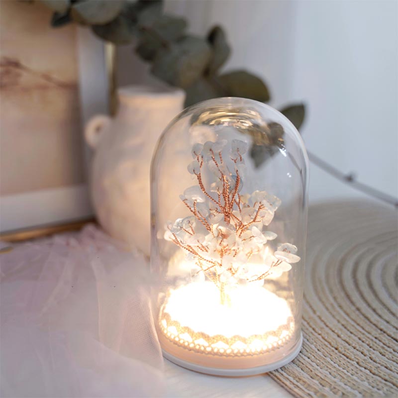 Décoration de Noël en forme de veilleuse en pierre de cristal Olivenorma 