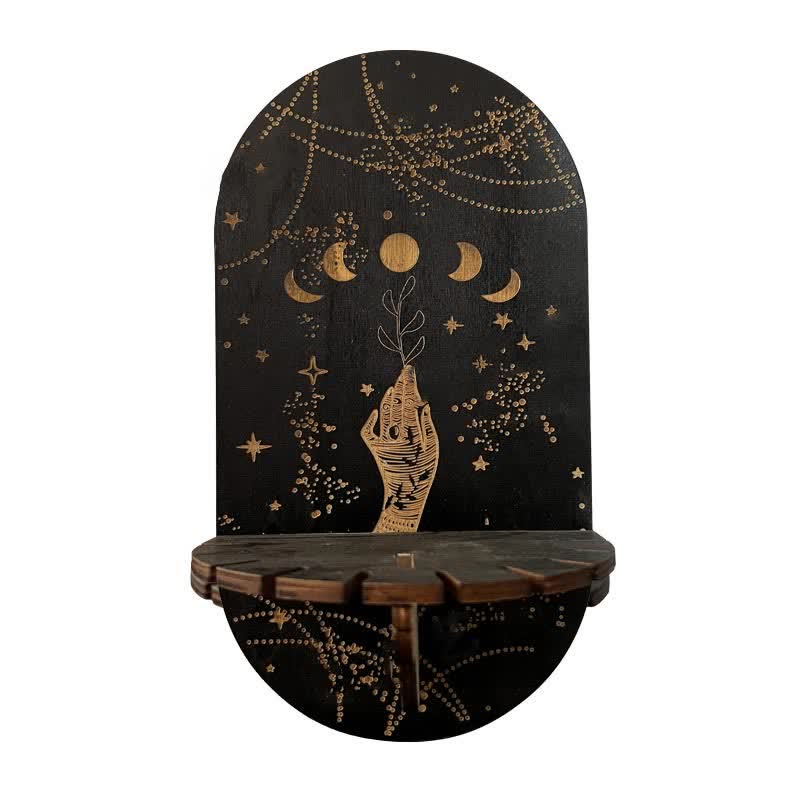 Petite étagère en bois et cristal sibylline délicate