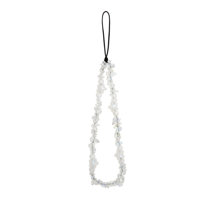 Sangle de téléphone en perles de pierre concassée faites à la main Olivenorma avec pentagramme
