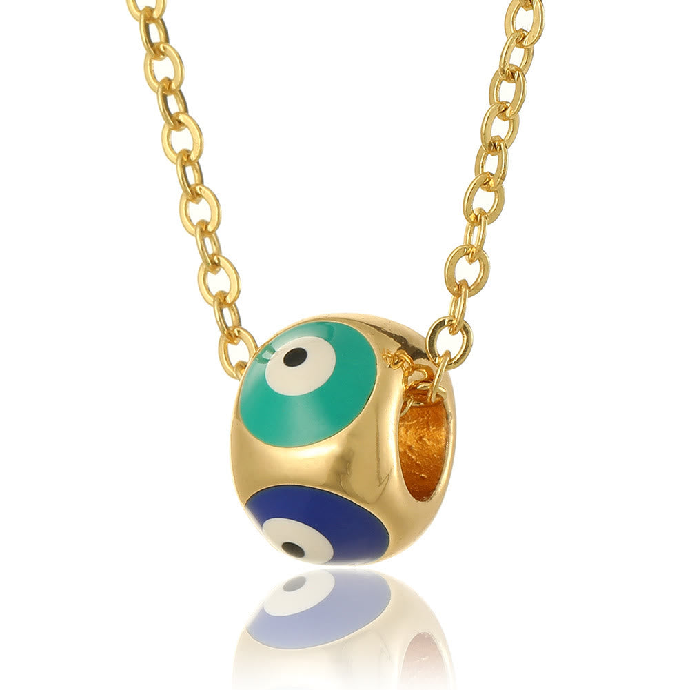 Collier pendentif rond contre le mauvais œil dégoulinant d'huile Olivenorma 