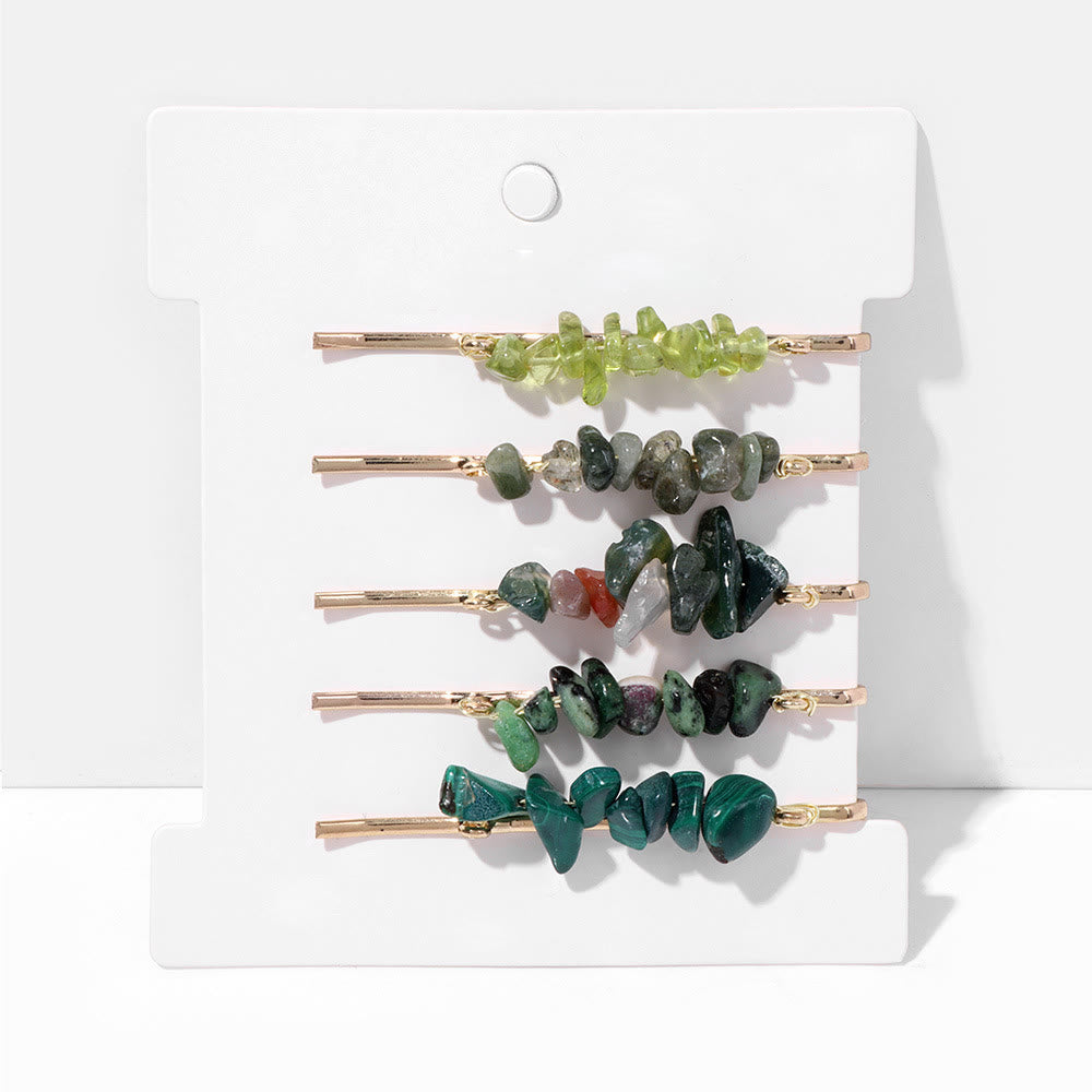 Lot de 5 épingles à cheveux en cristal de guérison Olivenorma