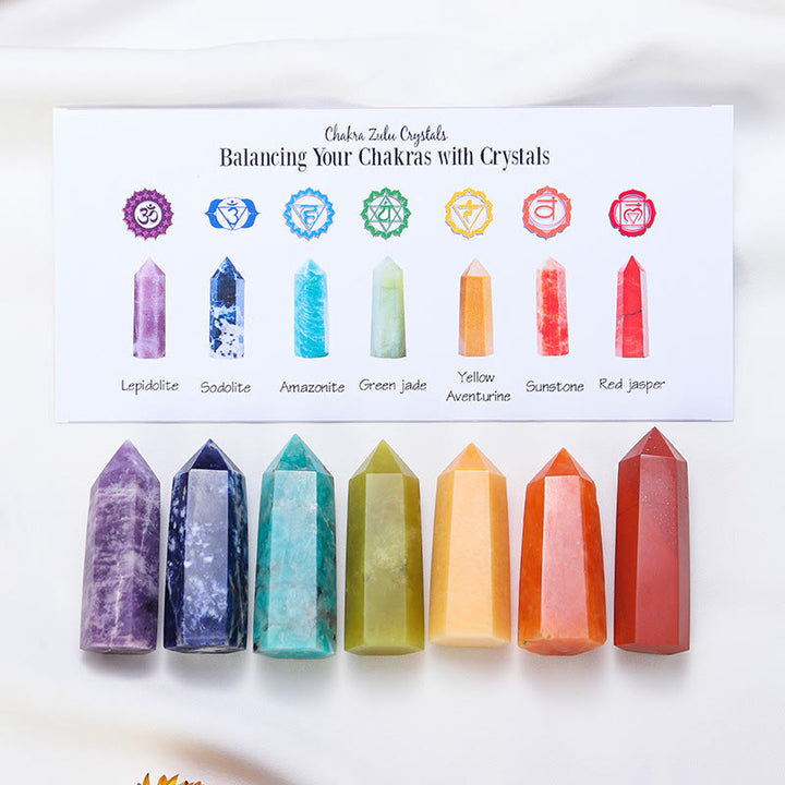 Ensemble de baguettes en cristal pour décoration de chakra en pierre brute Olivenorma