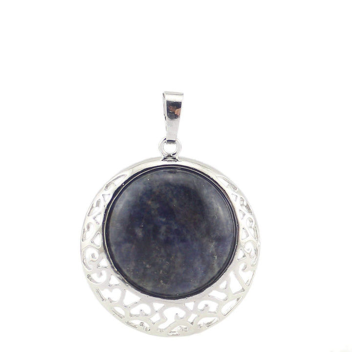 Collier ajustable en véritable pierre de cristal ronde Olivenorma