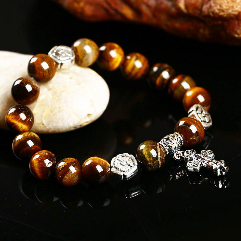 Bracelet symbole de croix en cristal naturel Olivenorma 