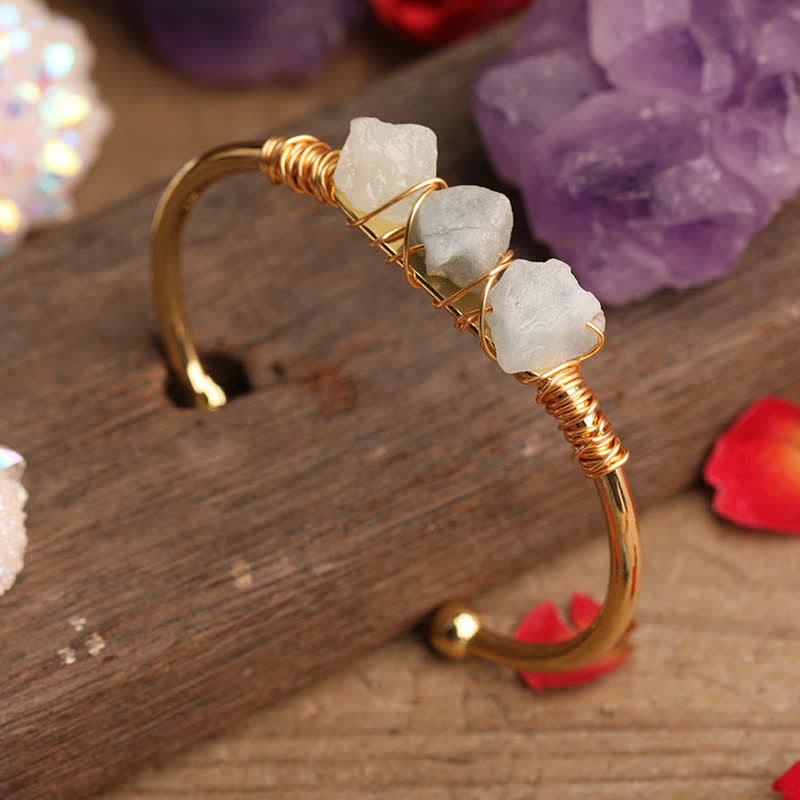 Bracelet vintage en cristal brut et pierres précieuses Olivenorma