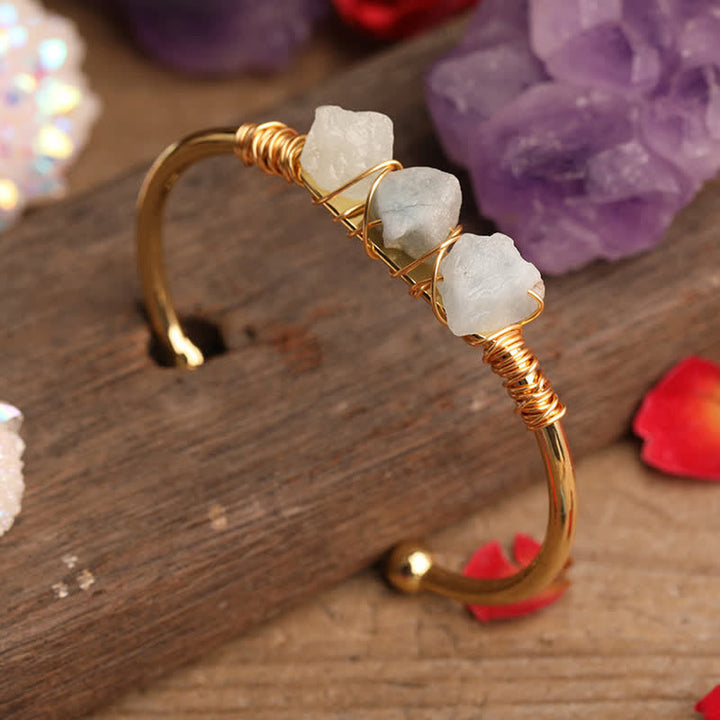 Bracelet vintage en cristal brut et pierres précieuses Olivenorma