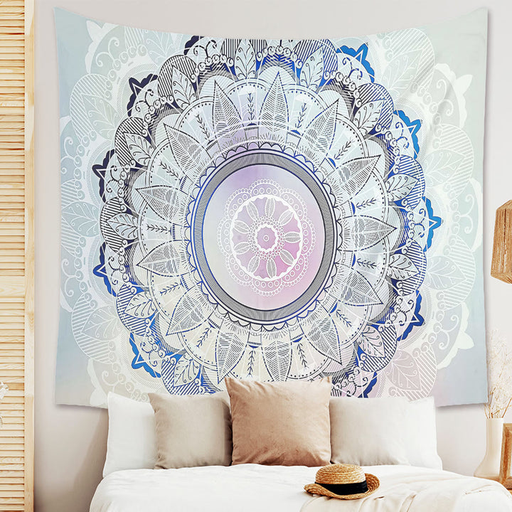 Tapisserie murale à motif de fleurs mandala Olivenorma