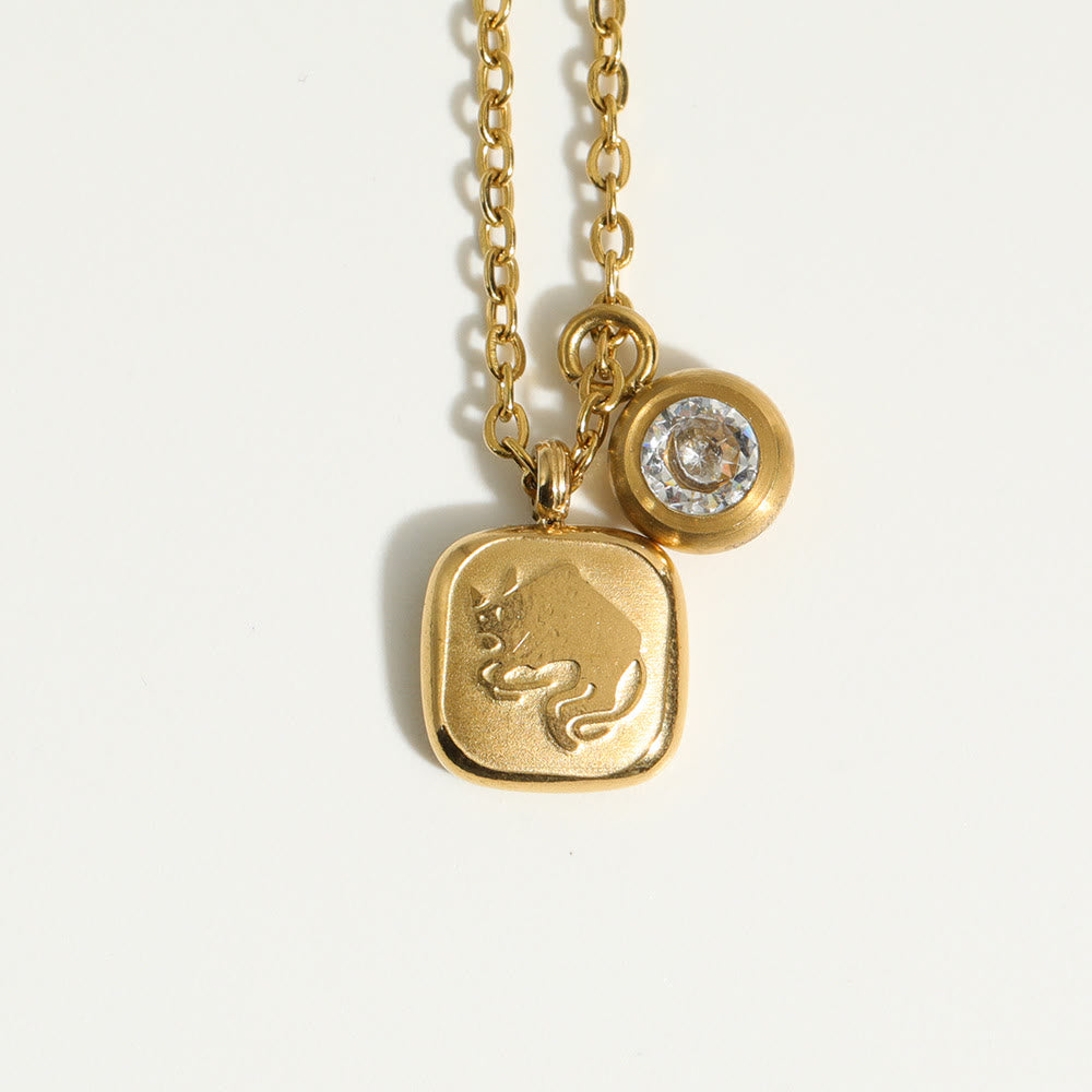 Collier pendentif Olivenorma avec douze pierres de naissance du zodiaque
