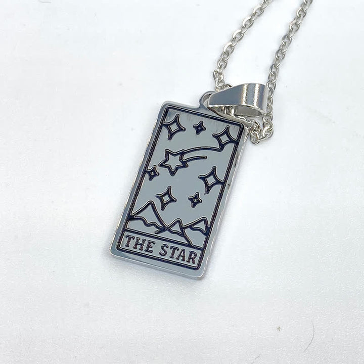 Collier porte-bonheur vintage avec carte de tarot Olivenorma