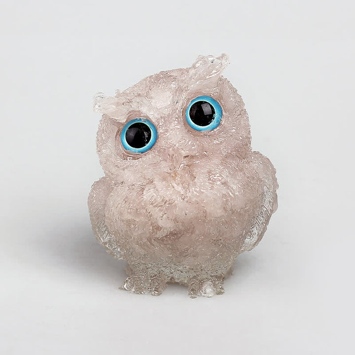 Décoration en pierre précieuse de hibou en cristal naturel Olivenorma
