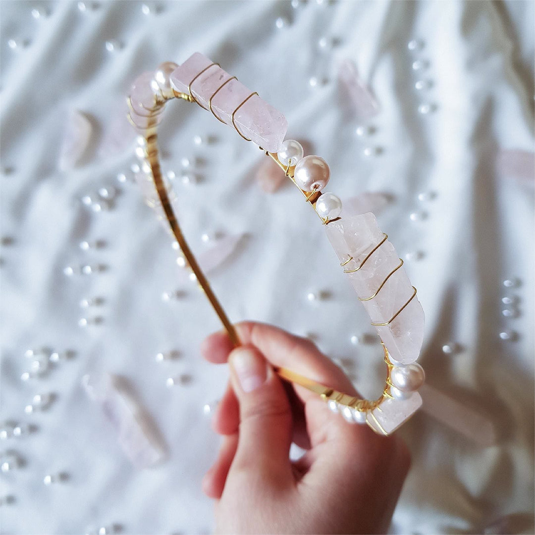Couronne en cristal de perle et améthyste citrine Olivenorma 