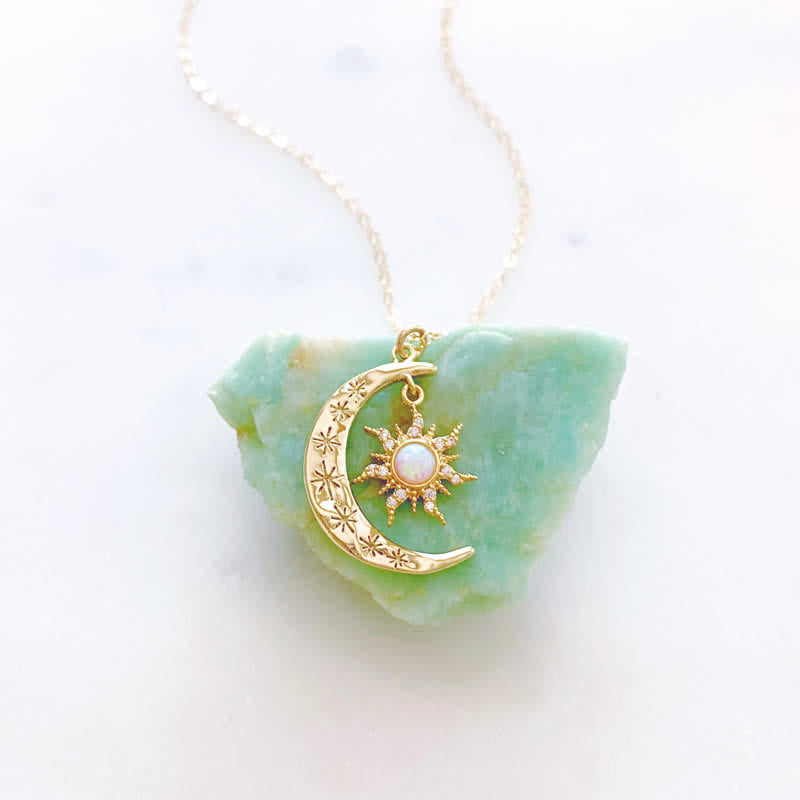Collier Soleil et Lune Opale Olivenorma