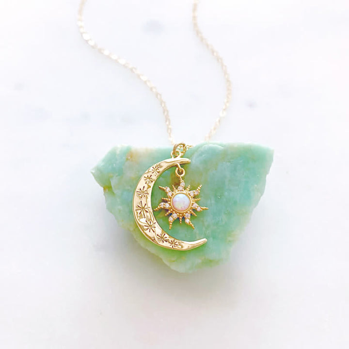 Collier Soleil et Lune Opale Olivenorma