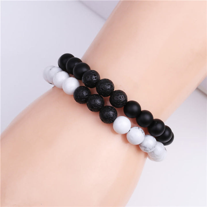 Bracelet papa alphabet homme turquoise blanc Olivenorma 