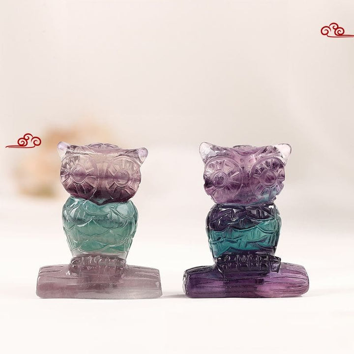 Ornement hibou couleur bonbon en fluorite Olivenorma