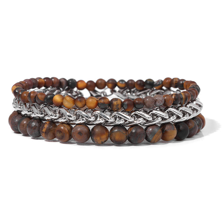 Ensemble de bracelets rétro en pierre rose Olivenorma « Paix et calme »