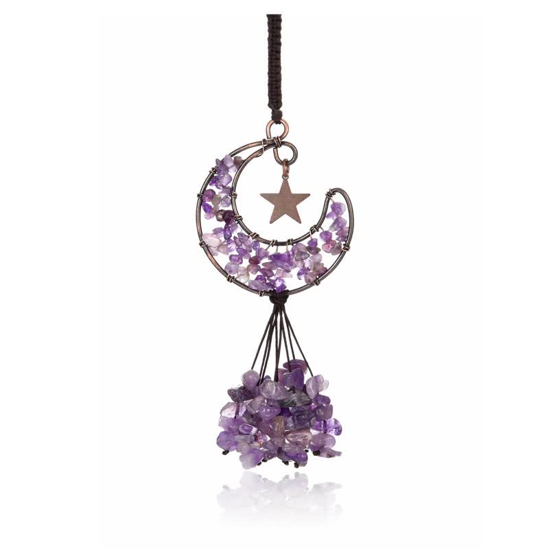Carillon à vent en cristal de chakra de la lune et des étoiles Olivenorma