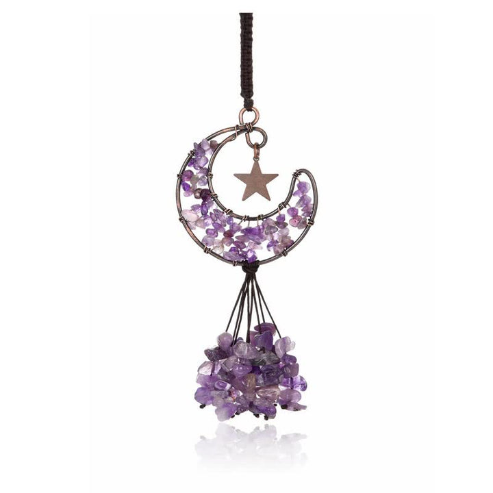 Carillon à vent en cristal de chakra de la lune et des étoiles Olivenorma