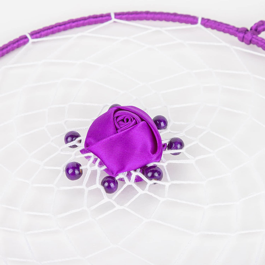 Grand attrape-rêves créatif en forme de rose violette Olivenorma