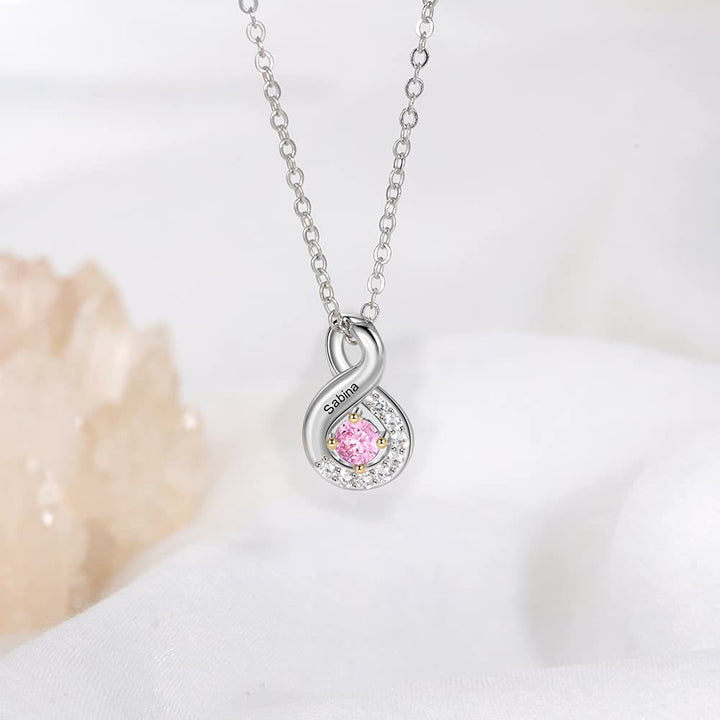Collier avec pierre de naissance gravée pour femme Olivenorma