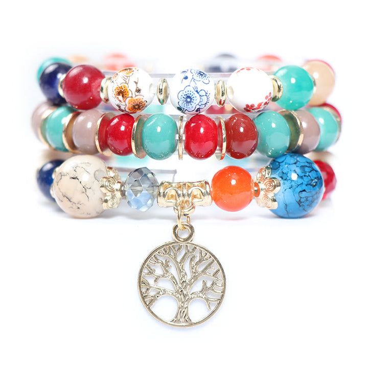 Ensemble de bracelets en cristal arbre de vie fait main Olivenorma Boho