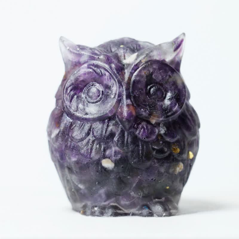 Décoration en pierre précieuse en forme de hibou mignon en cristal naturel Olivenorma