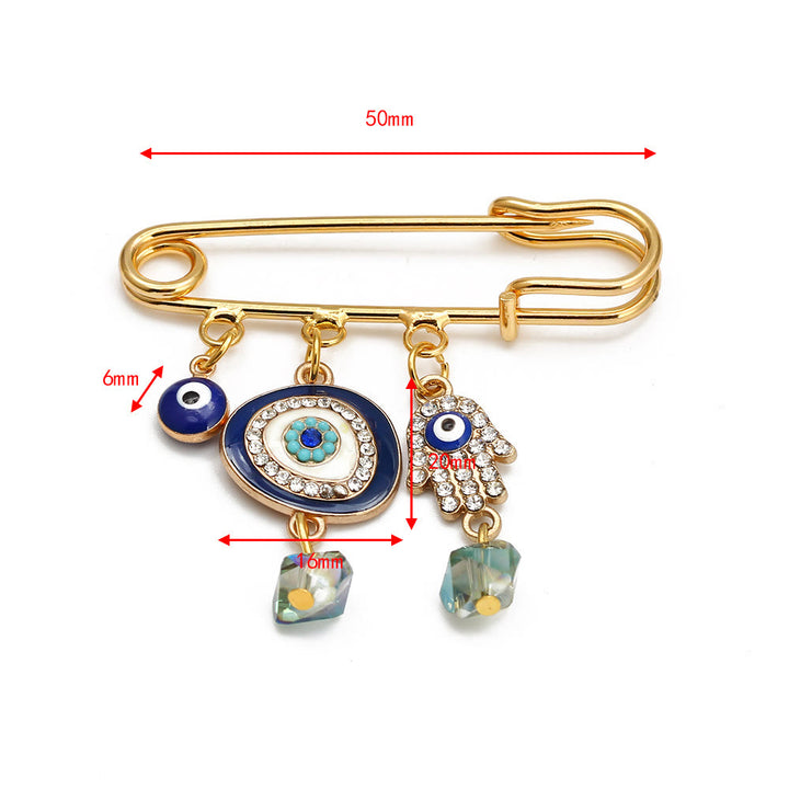 Broche Olivenorma série Evil Eye Hamsa - Œil protecteur et Hamsa en zircon blanc - image 14