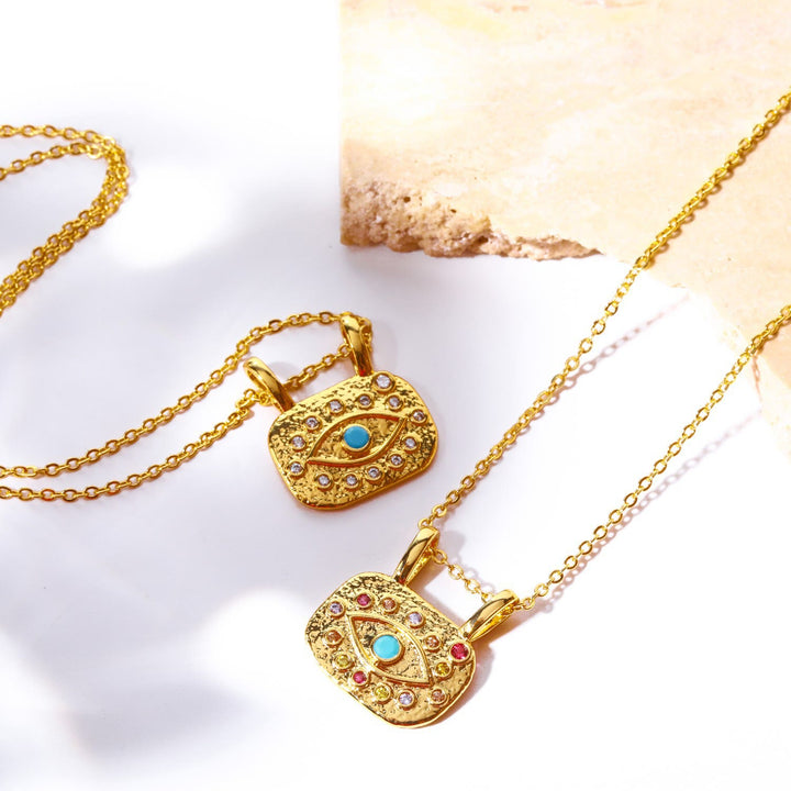 Collier Olivenorma Evil Eye en plaqué cuivre ou zircon