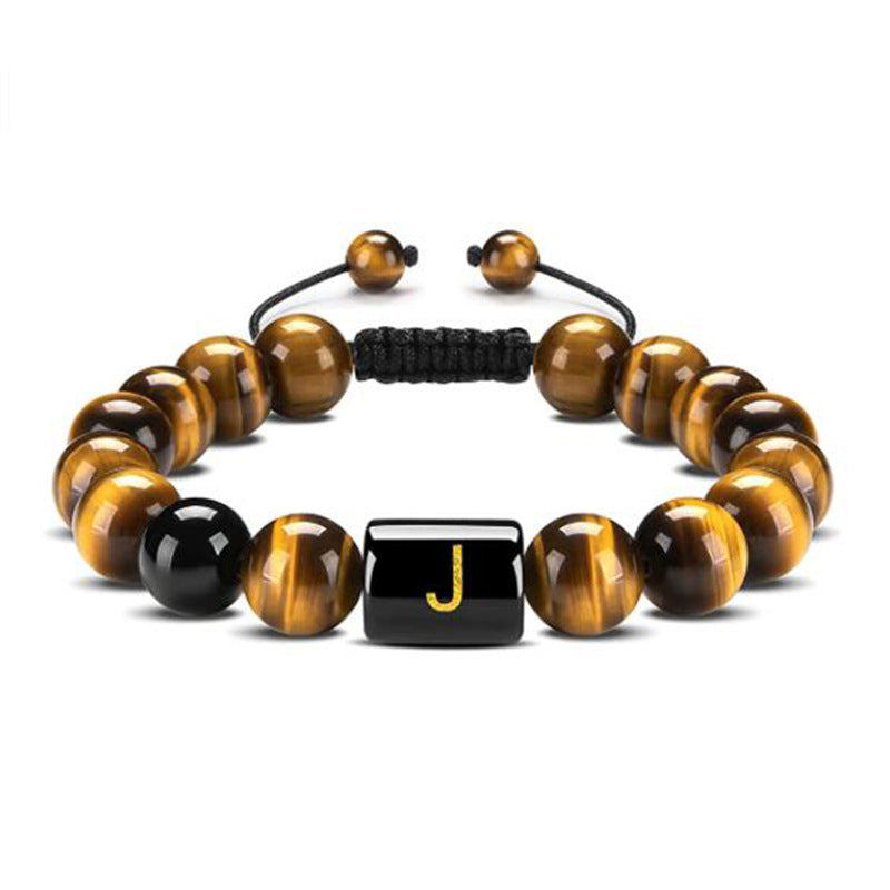 Bracelet de protection lettre œil de tigre - Œil de tigre - J - image 13